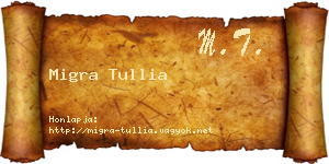 Migra Tullia névjegykártya